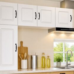 Compact and Efficient White Kitchen Cabinet