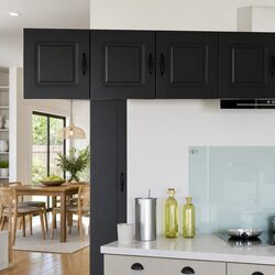 Concise Black Engineered Wood Kitchen Cabinet, 40 cm