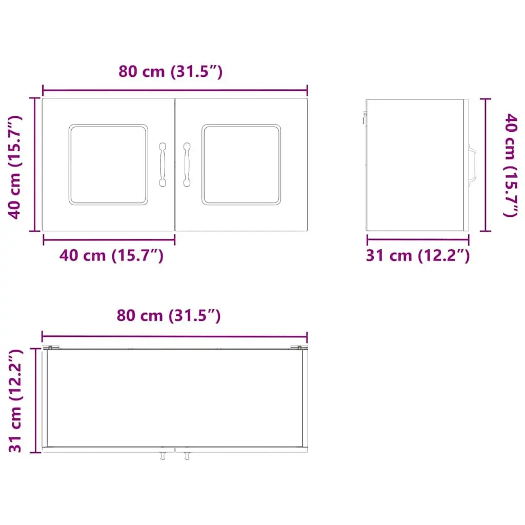 Kitchen Dishwasher Panel Cabinet High Gloss White Storage Organiser 80x31x40cm