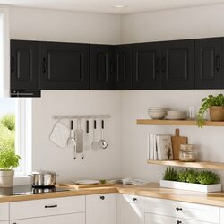 Sleek Black Kitchen Cabinet 57x57x40cm for Modern Storage