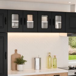 Compact Black Kitchen Cabinet for Smart Storage