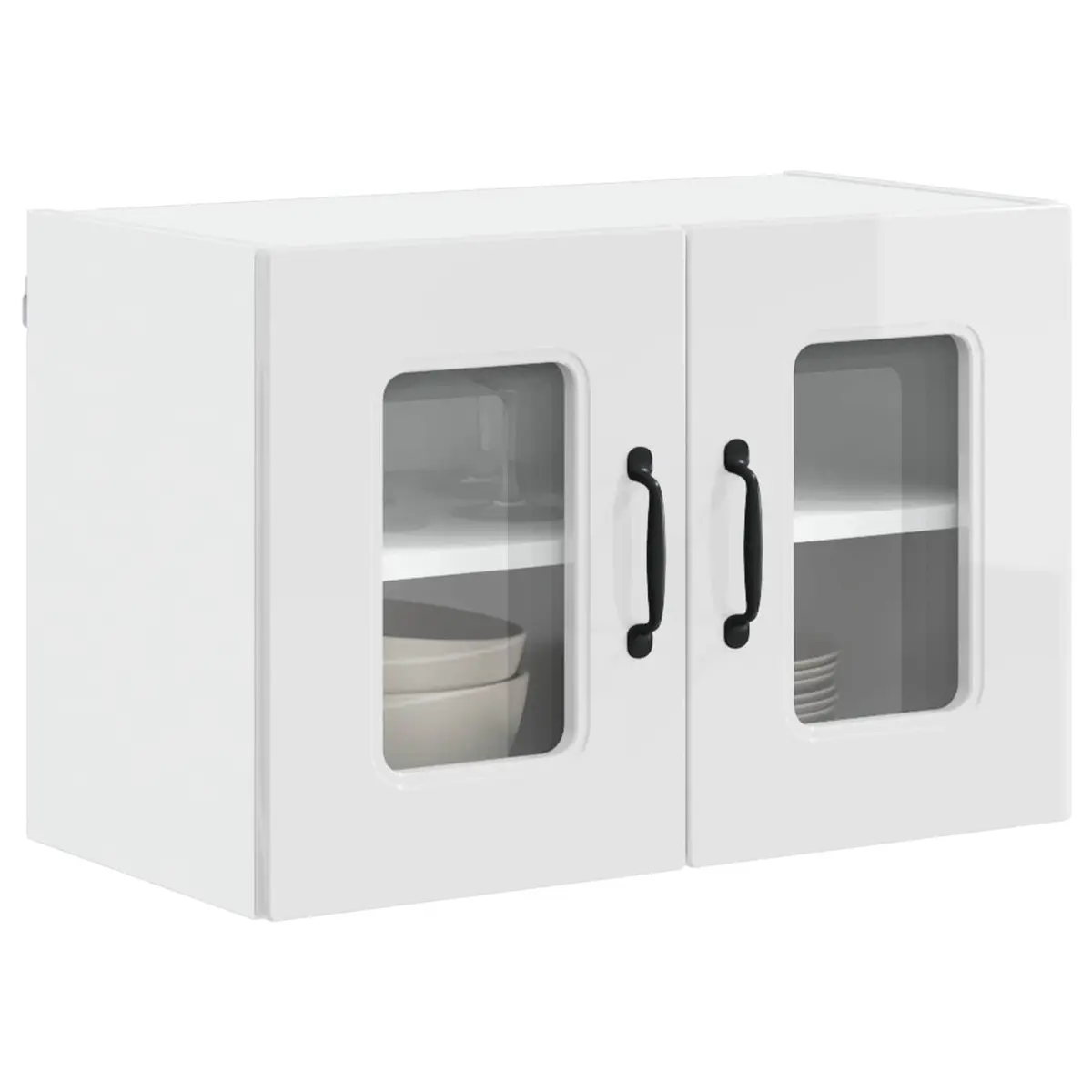 High Gloss White Kitchen Cabinet Storage Engineered Wood Dishwasher Panel 2 Piece