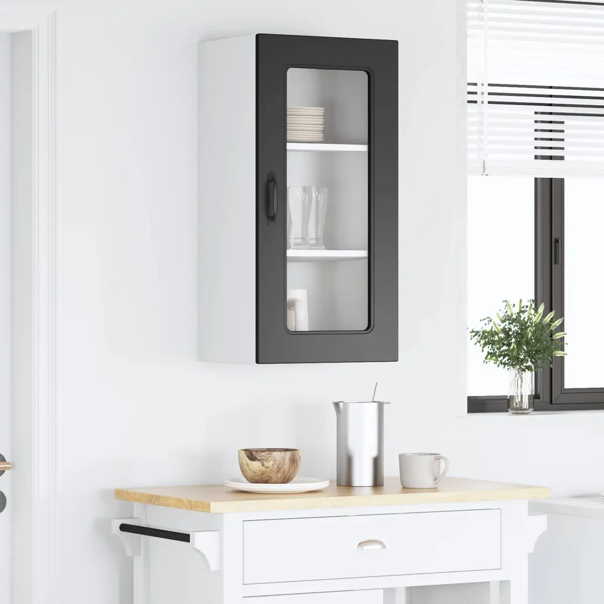 Dishwasher Panel Kitchen Cabinet Black Engineered Wood Storage Cupboard