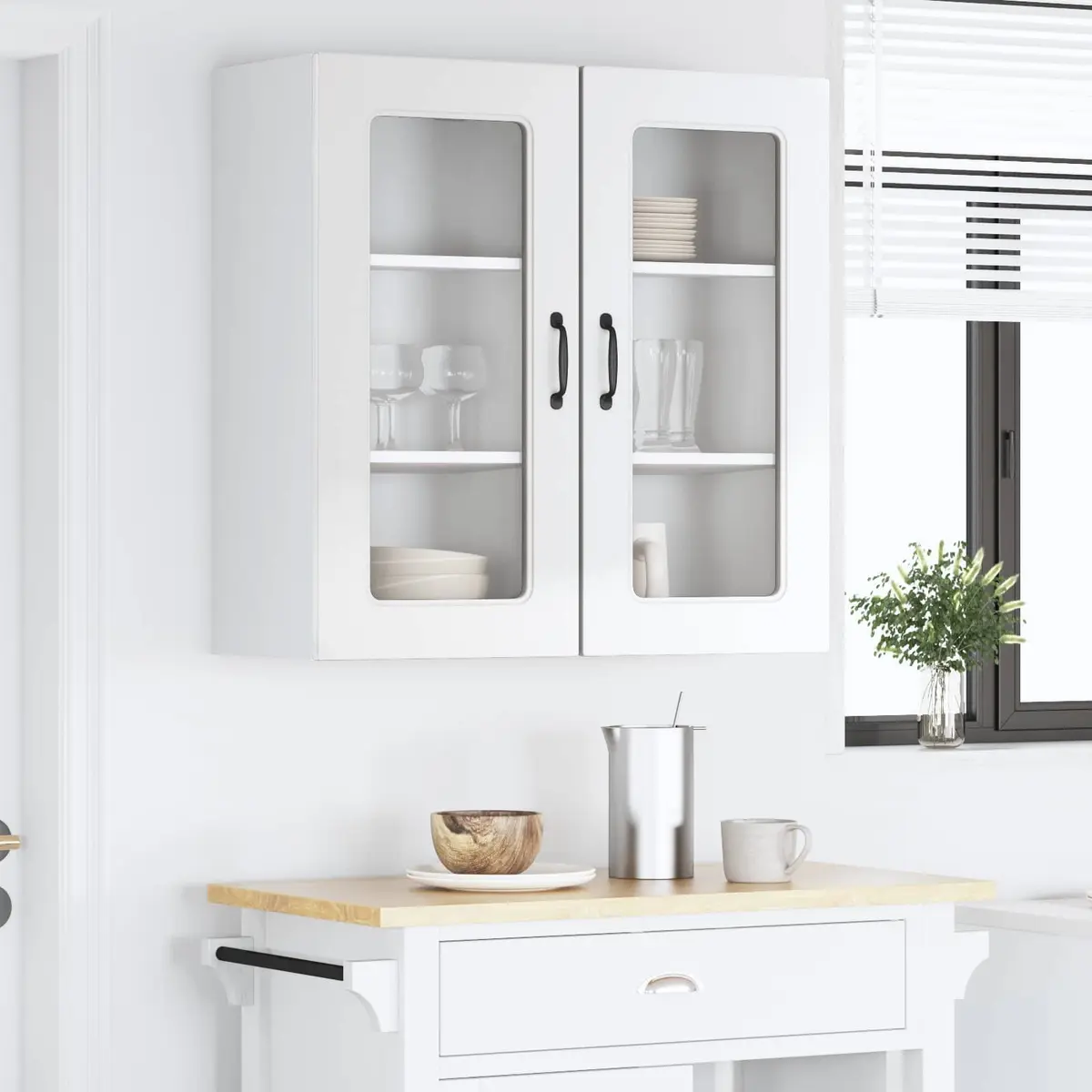 Dishwasher Front Panel Engineered Wood High Gloss White Contemporary Kitchen Cabinet