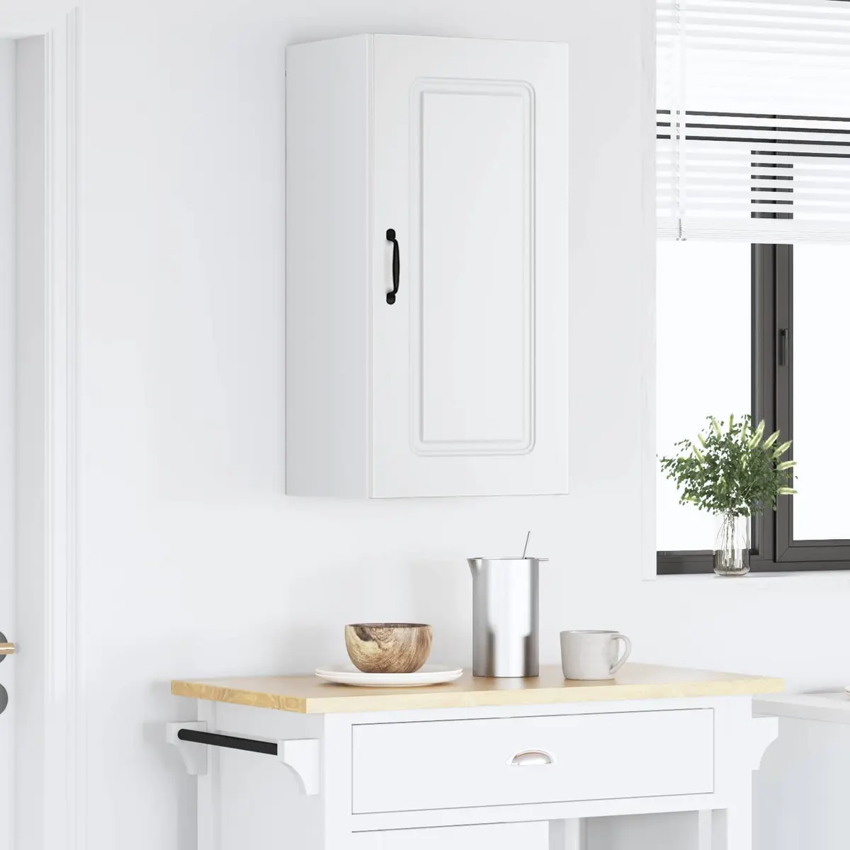 White Engineered Wood Dishwasher Panel Kitchen Cabinet Storage Organizer