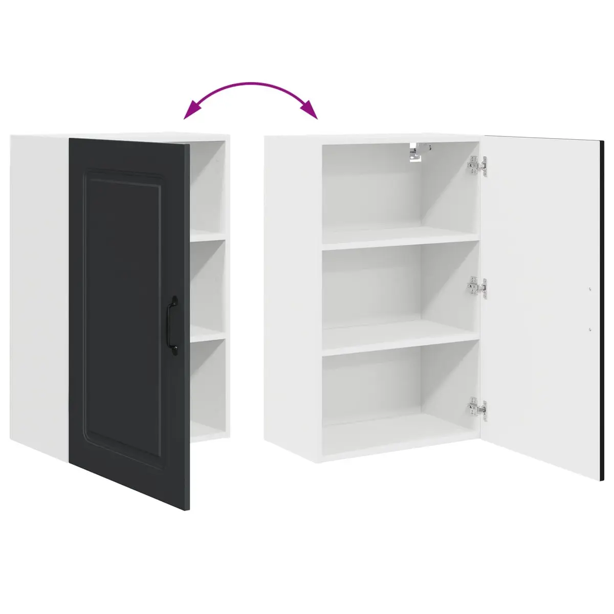 Dishwasher Panel Kitchen Cabinet Black Engineered Wood 50x31x80cm Storage Unit