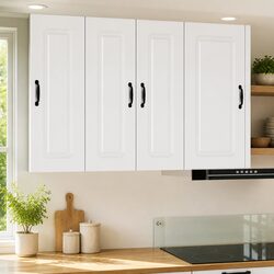 Compact and Modern White Engineered Wood Kitchen Cabinet