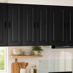 Compact Black Kitchen Cabinet with Ample Storage