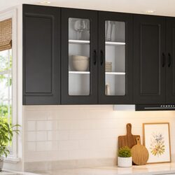 Compact and Stylish Black Kitchen Cabinet 80x31x80cm