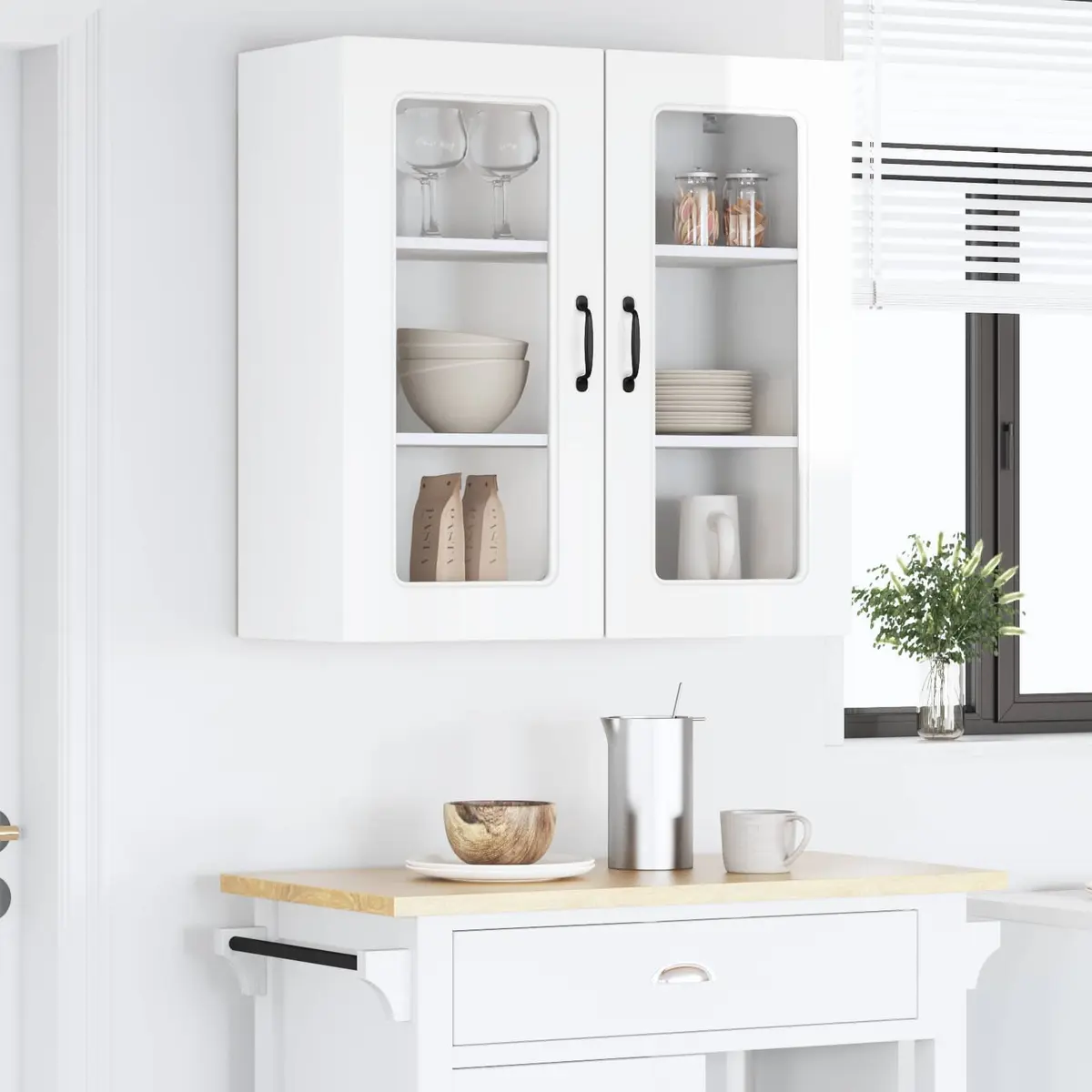 Dishwasher Panel High Gloss White 80 x 31 x 80 cm Contemporary Kitchen Cabinet Door Cover