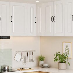 Compact White Kitchen Cabinet with Storage Benefits