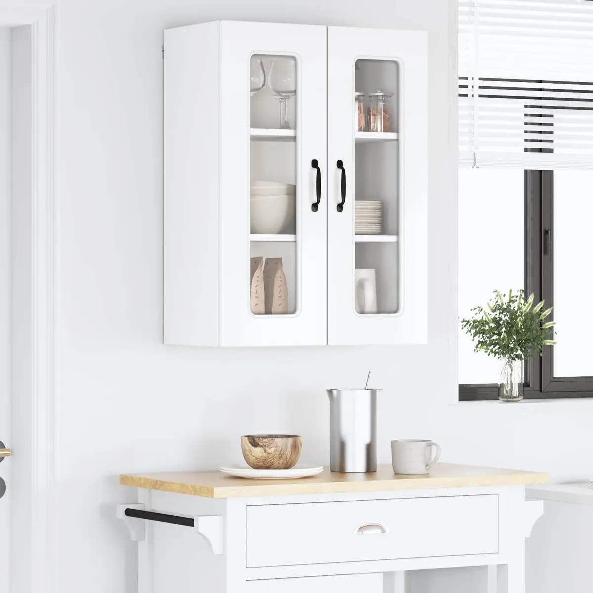 Kitchen Cabinet High Gloss White 60 x 31 x 80 cm Engineered Wood Storage Unit