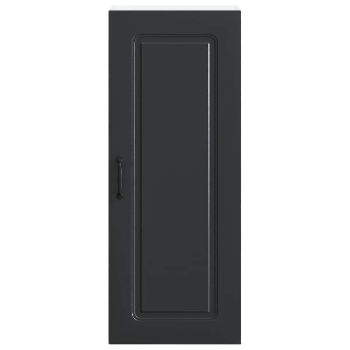 Kitchen Cabinet Black Engineered Wood Compact Storage Cupboard