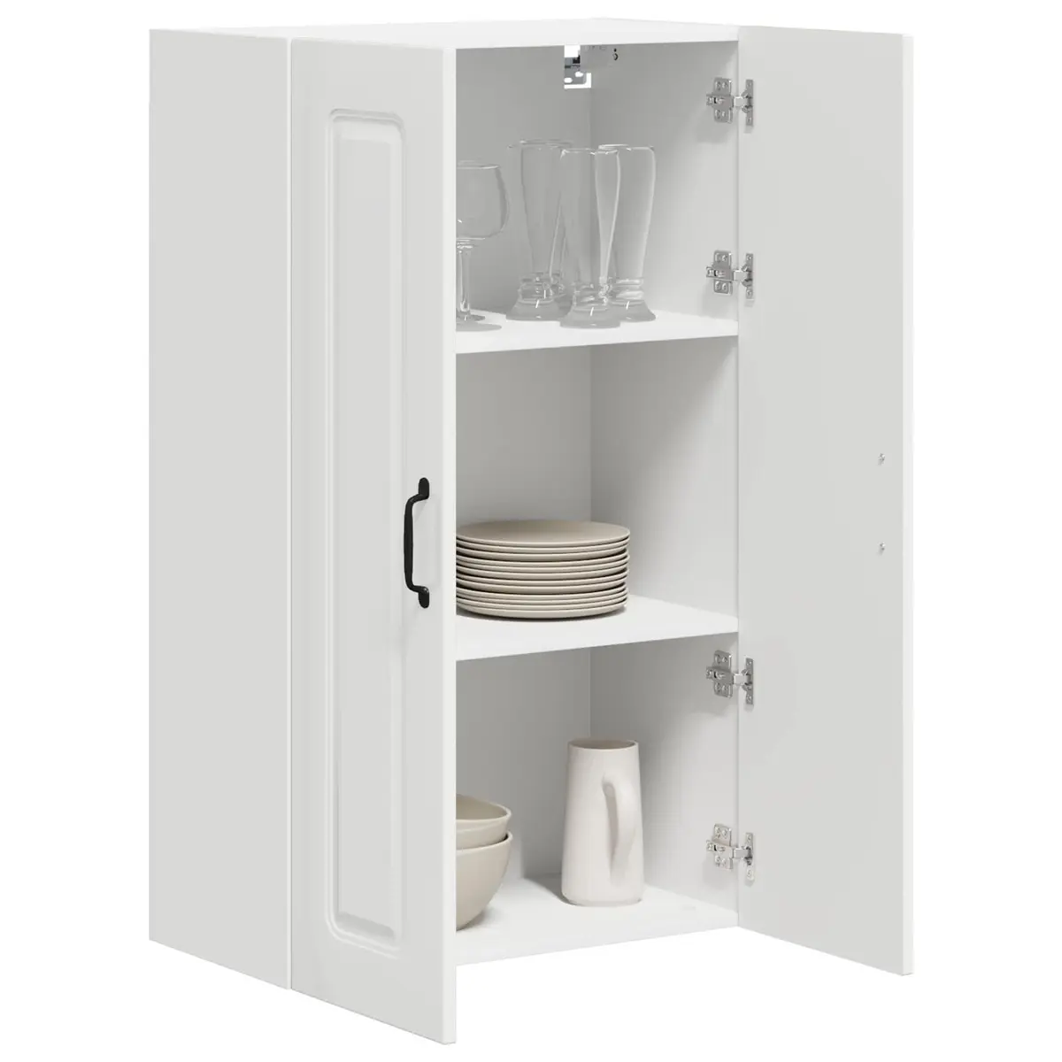 Kitchen Cabinet White Engineered Wood 60x31x100cm Spacious Storage Contemporary Style