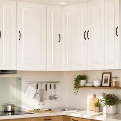 Compact White Engineered Wood Kitchen Cabinet 57 x 57 x 100 cm