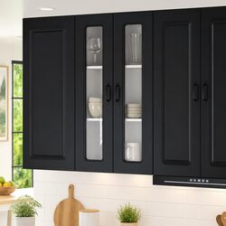 Sleek Black Kitchen Cabinet Built for Storage