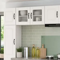Compact White Wall Glass Cabinet - Perfect for Kitchens