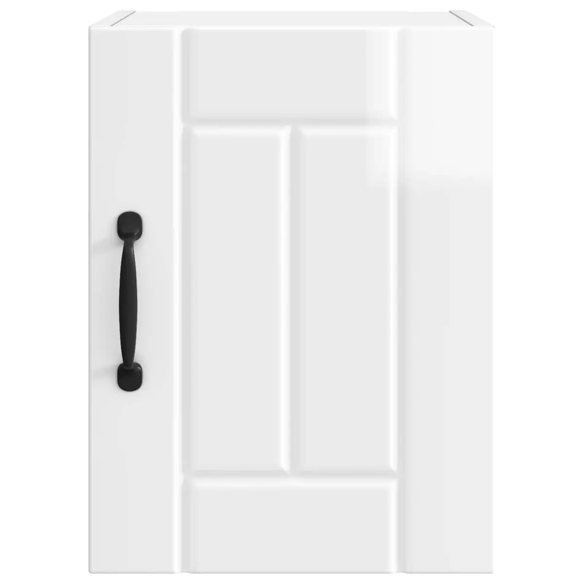 Wall Cabinet High Gloss White Kitchen Storage 2-Piece Set Engineered Wood Modern