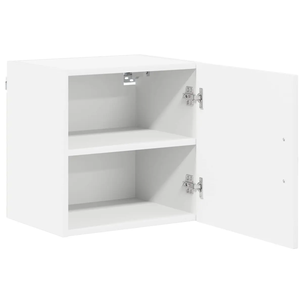 Wall Cabinet White 2 Pieces Engineered Wood Modern Rectangular Kitchen Storage