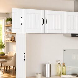 Wall Cabinet Kitchen Storage Unit White Engineered Wood 50 x 31 x 40 cm Set of 2