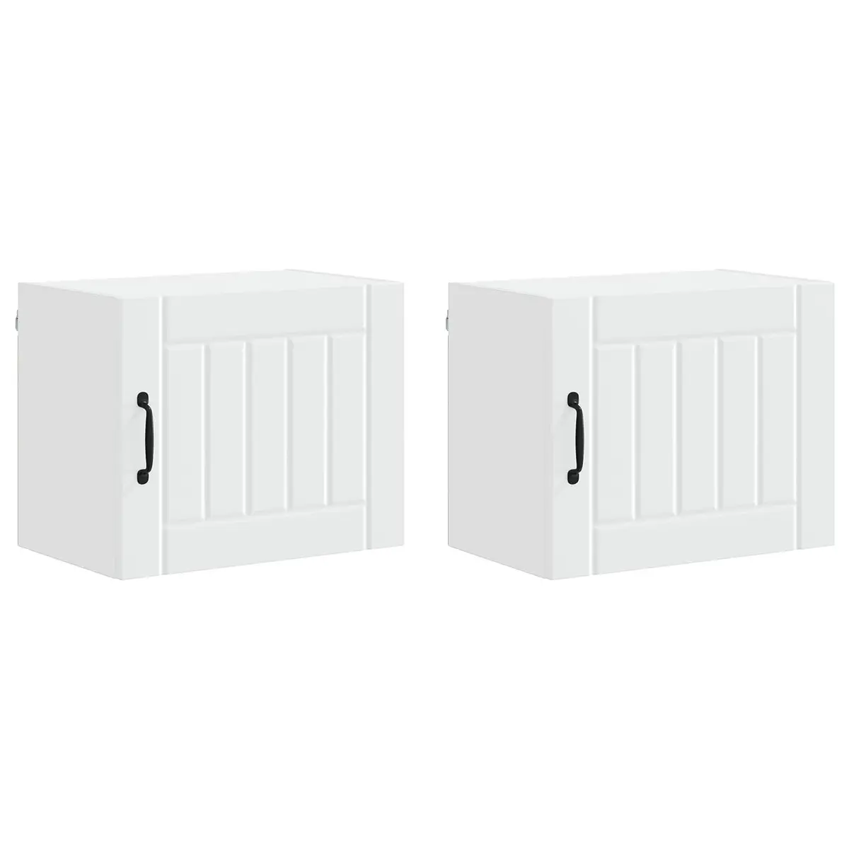 Wall Cabinet Kitchen Storage Unit White Engineered Wood 50 x 31 x 40 cm Set of 2