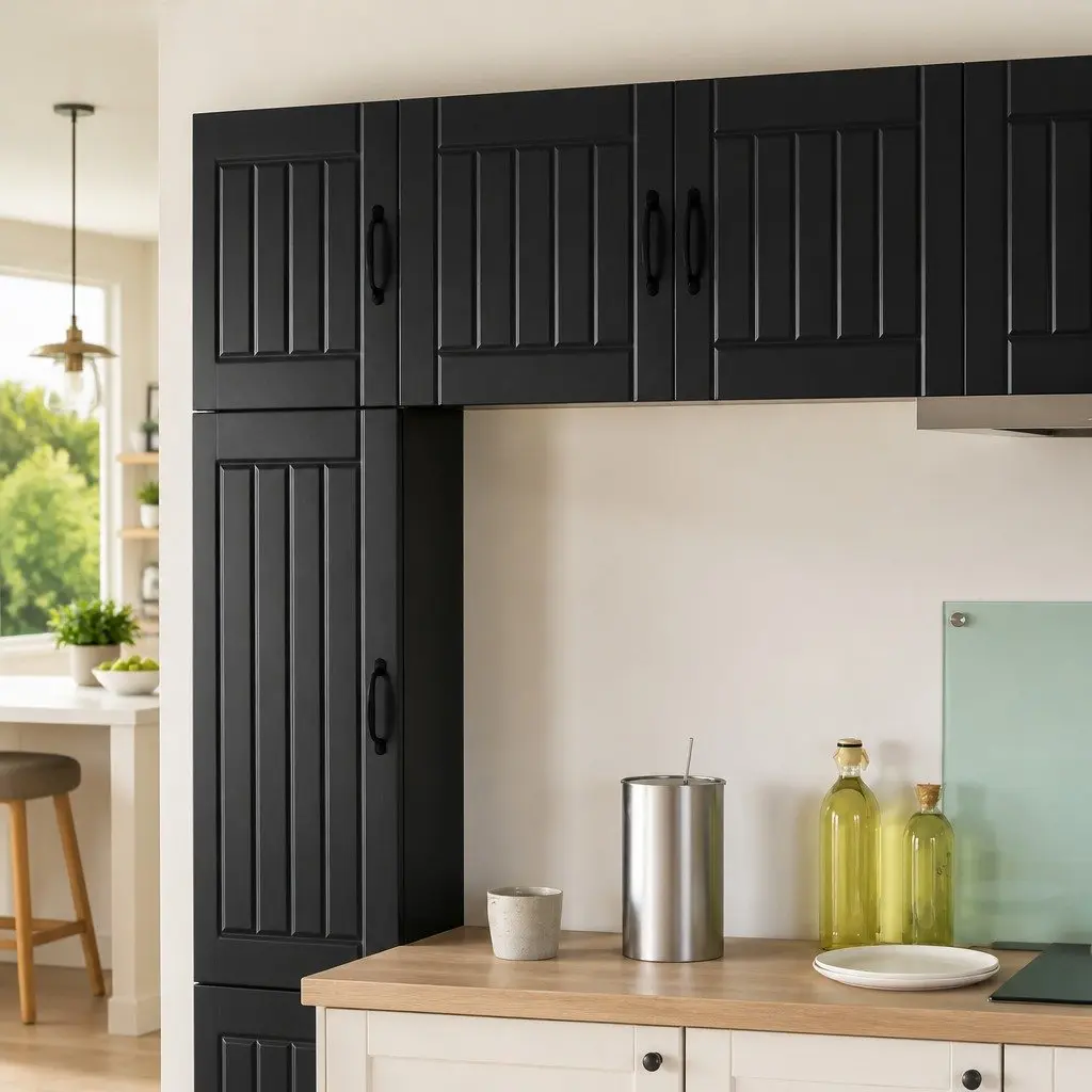 Wall Cabinet Black 50 x 31 x 40 cm Set of 2 Engineered Wood Kitchen Storage