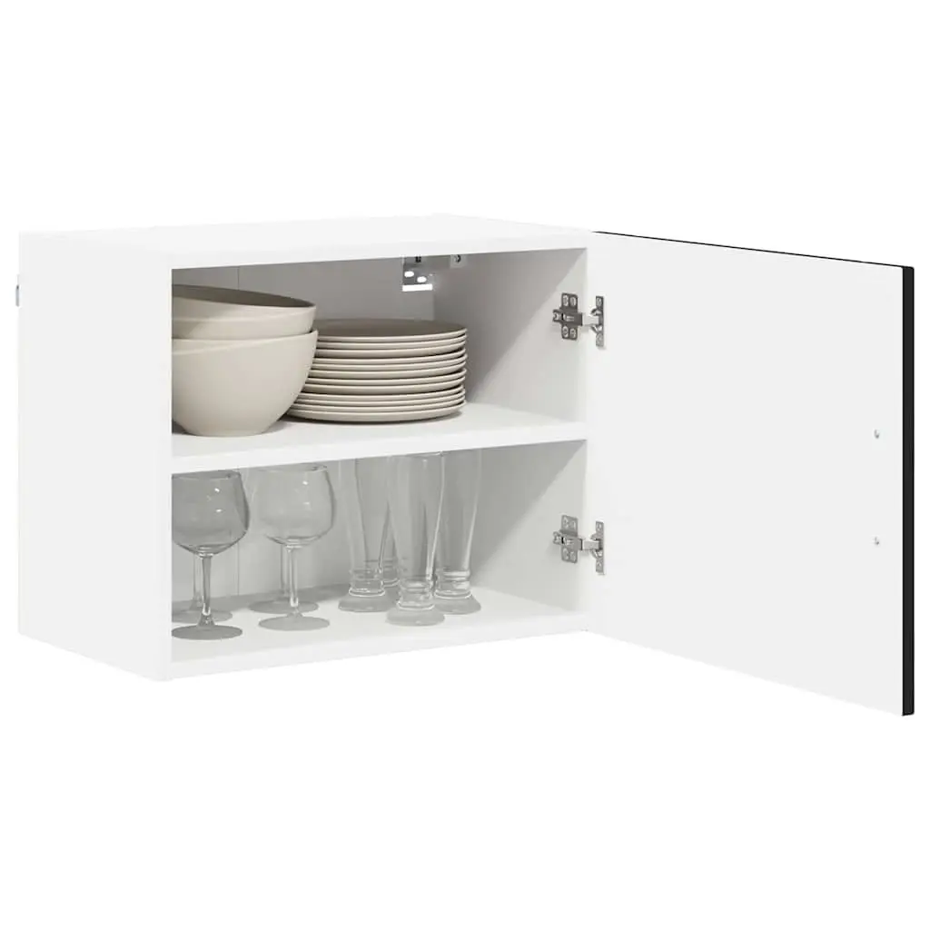 Wall Cabinet Black 50 x 31 x 40 cm Set of 2 Engineered Wood Kitchen Storage