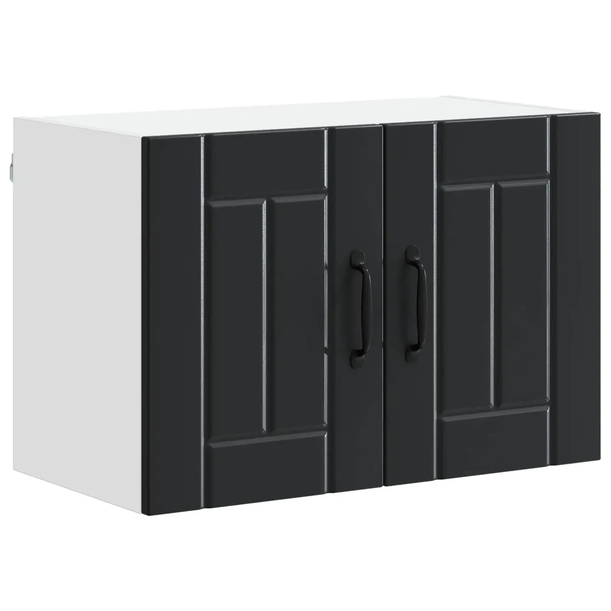 Wall Cabinet Black 2 Piece Engineered Wood Kitchen Storage 60x31x40cm