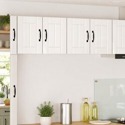 Concise and Stylish High Gloss White Cabinet Set