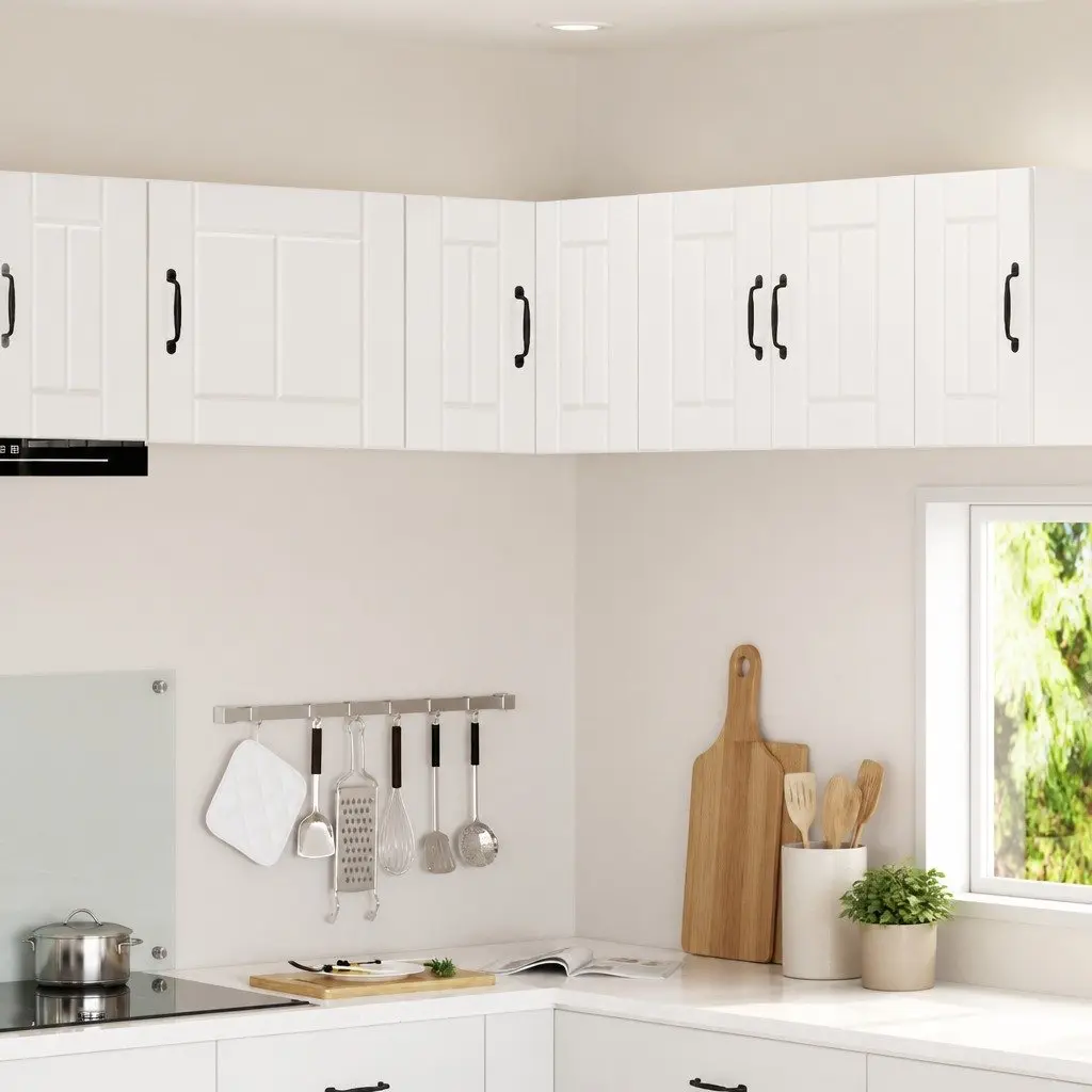 Wall Corner Cabinet High Gloss White 57 x 57 x 40 cm Modern Kitchen Storage Unit