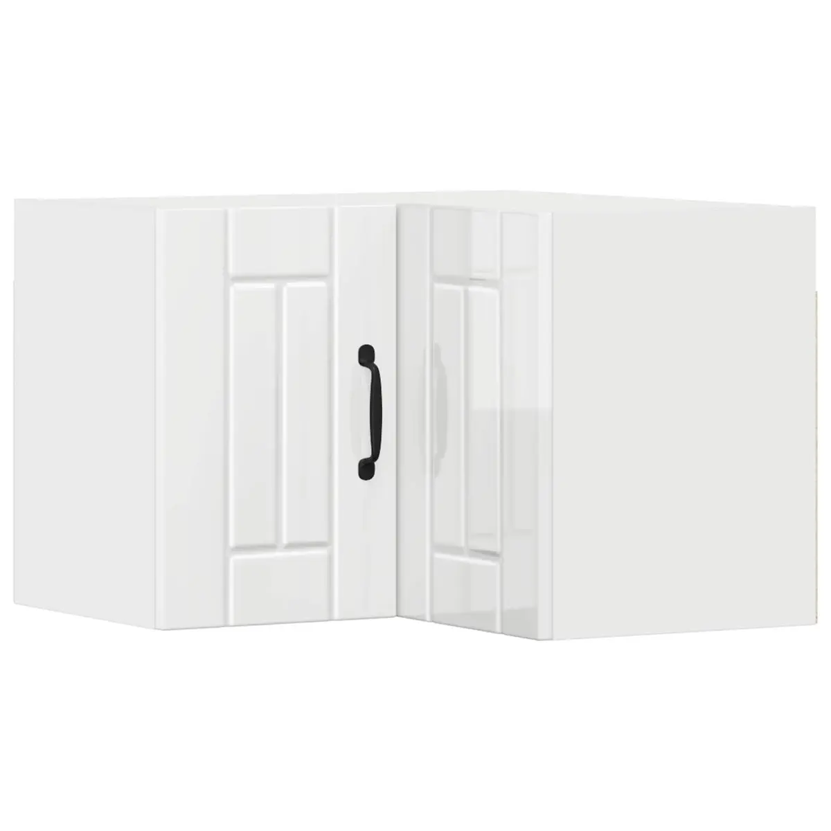 Wall Corner Cabinet High Gloss White 57 x 57 x 40 cm Modern Kitchen Storage Unit