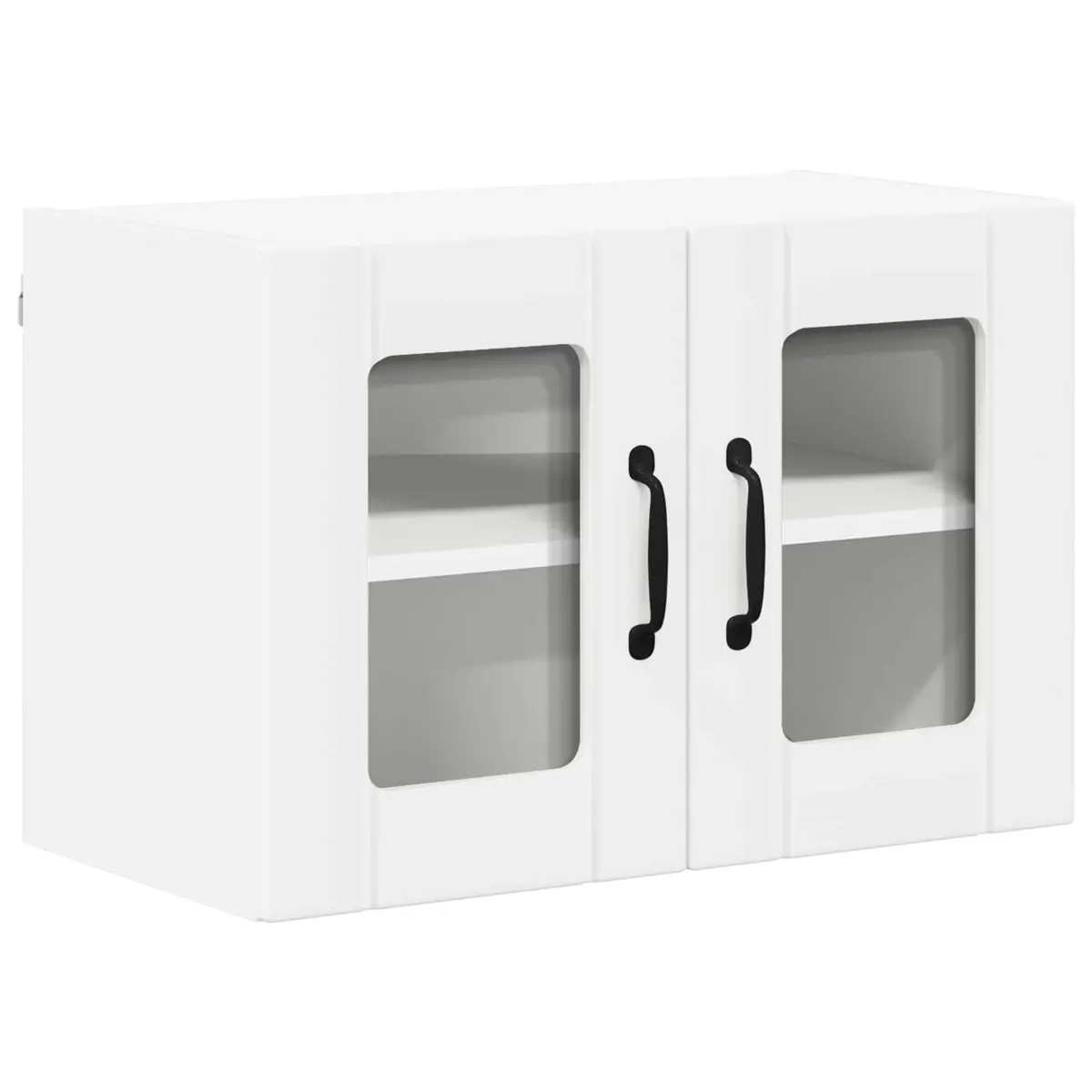 Wall Glass Cabinet White 60x31x40cm Modern Storage Kitchen Organiser Unit