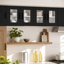 Compact and Modern Wall Glass Cabinet for Kitchens