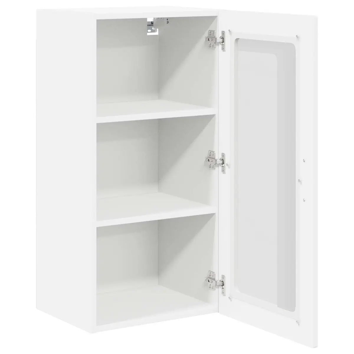Wall Glass Cabinet White 40 x 31 x 80 cm Modern Kitchen Storage Unit