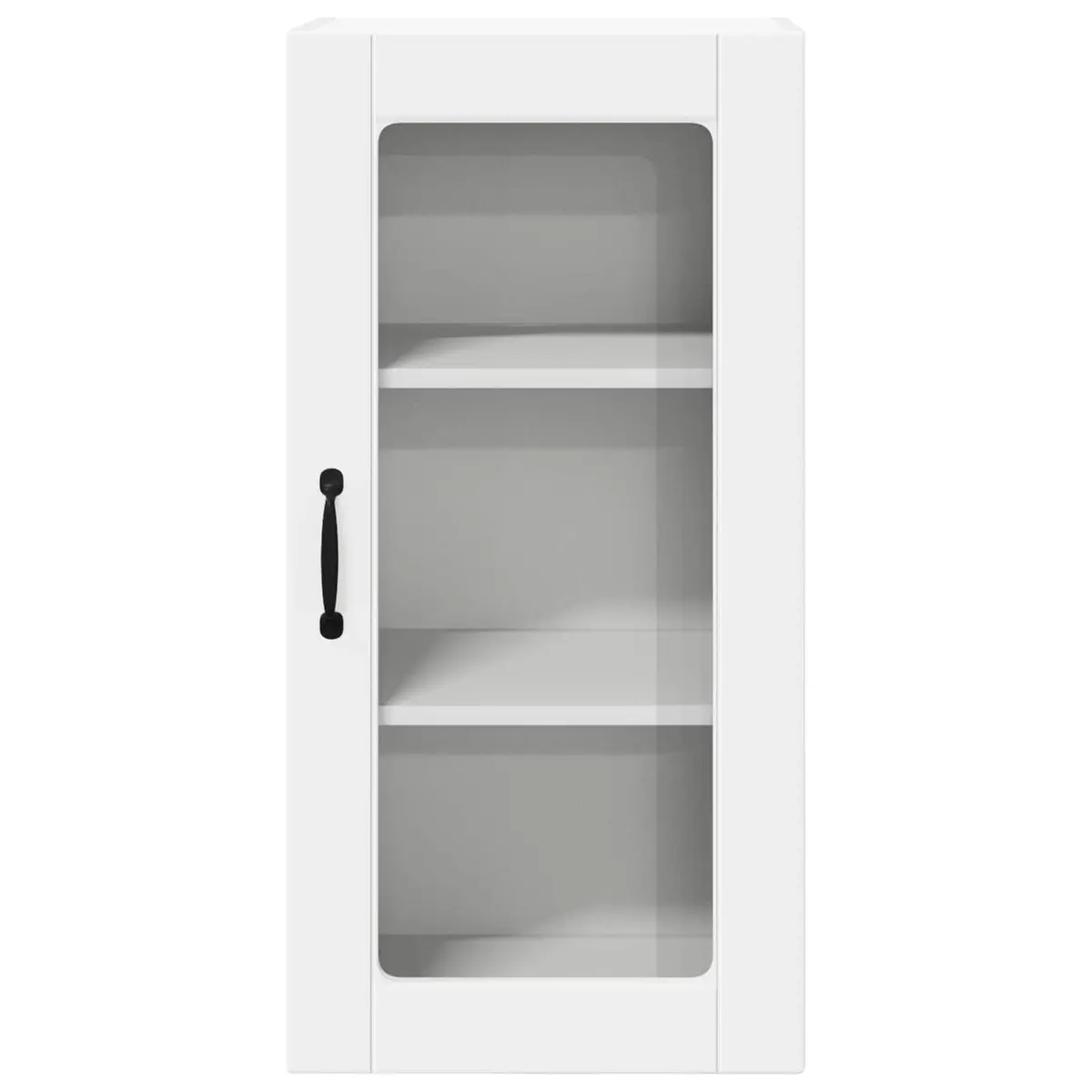 Wall Glass Cabinet White 40 x 31 x 80 cm Modern Kitchen Storage Unit