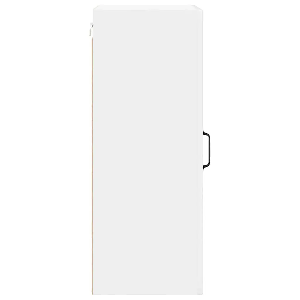 Wall Glass Cabinet High Gloss White 2 Piece Modern Kitchen Storage Shelving Unit