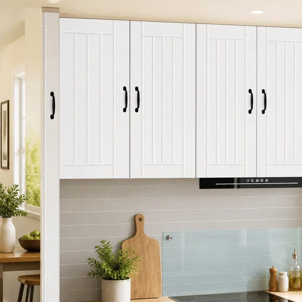 White Wall Cabinet Kitchen Storage Engineered Wood Dishwasher Panel 40x31x80cm