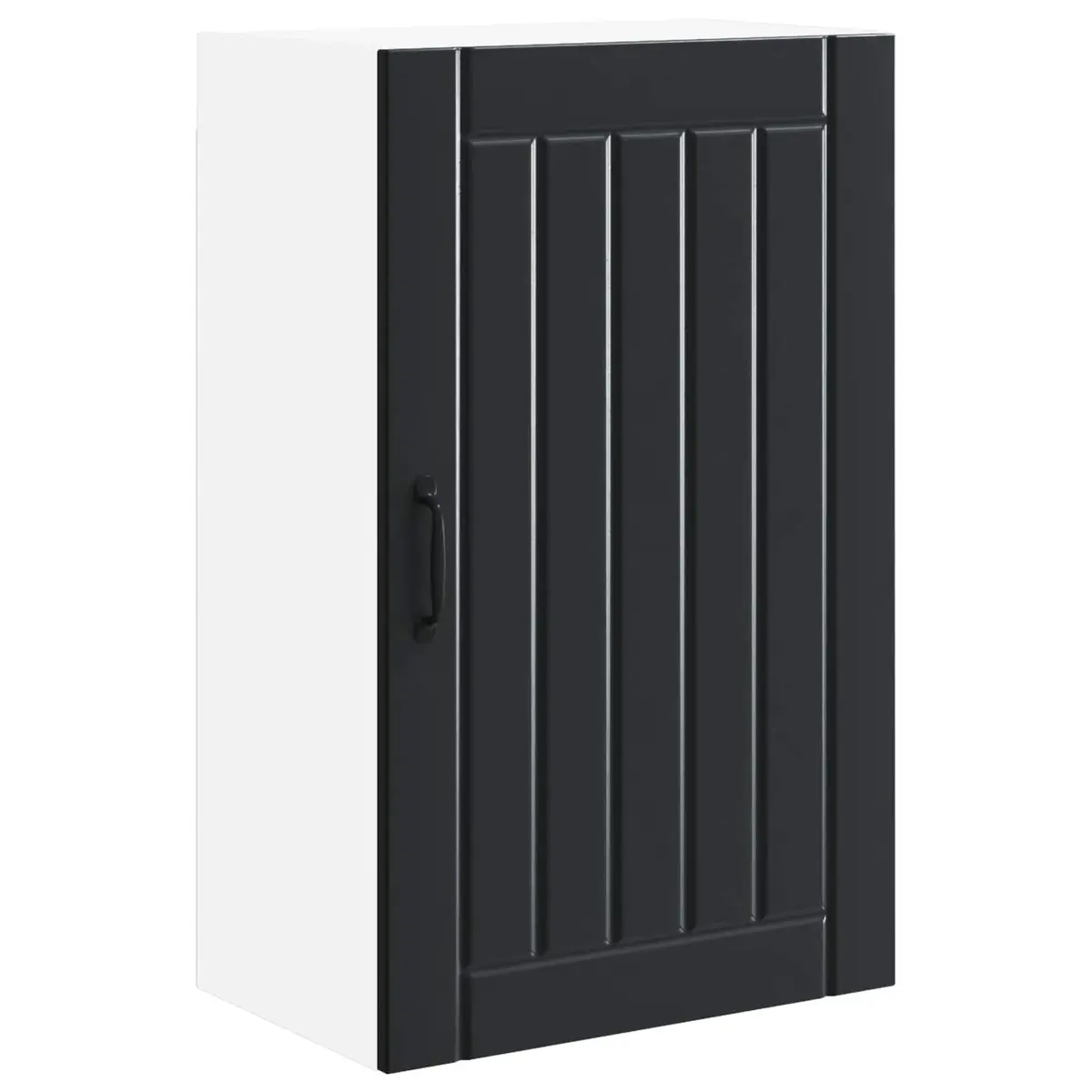 Wall Cabinet Kitchen Storage Dishwasher Panel Black Engineered Wood Furniture