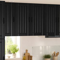 Wall Cabinet Kitchen Storage Engineered Wood Black 80x31x80cm Dishwasher Panel