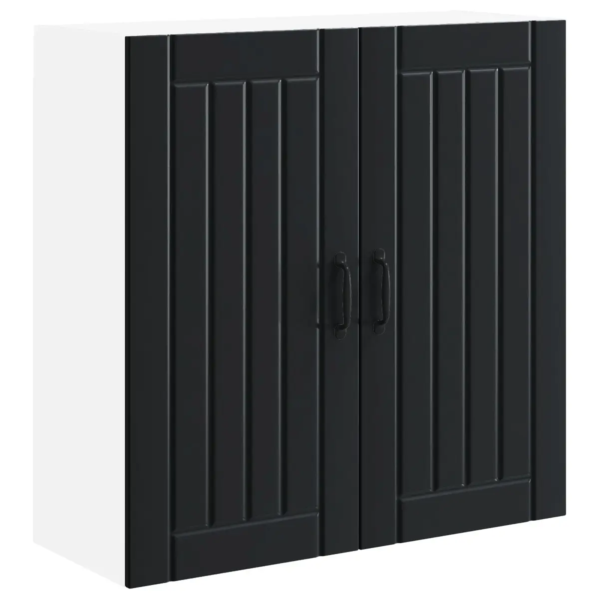Wall Cabinet Kitchen Storage Engineered Wood Black 80x31x80cm Dishwasher Panel