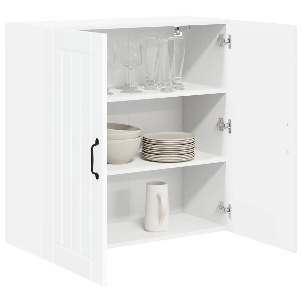 Wall Cabinet Kitchen Storage Dishwasher Panel High Gloss White 80x31x80cm