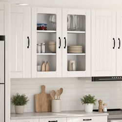 Compact High Gloss White Wall Glass Cabinet for Storage