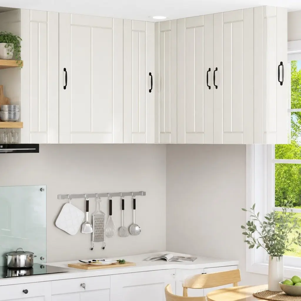 Corner Cabinet White High Gloss Engineered Wood Modern Kitchen Storage Unit