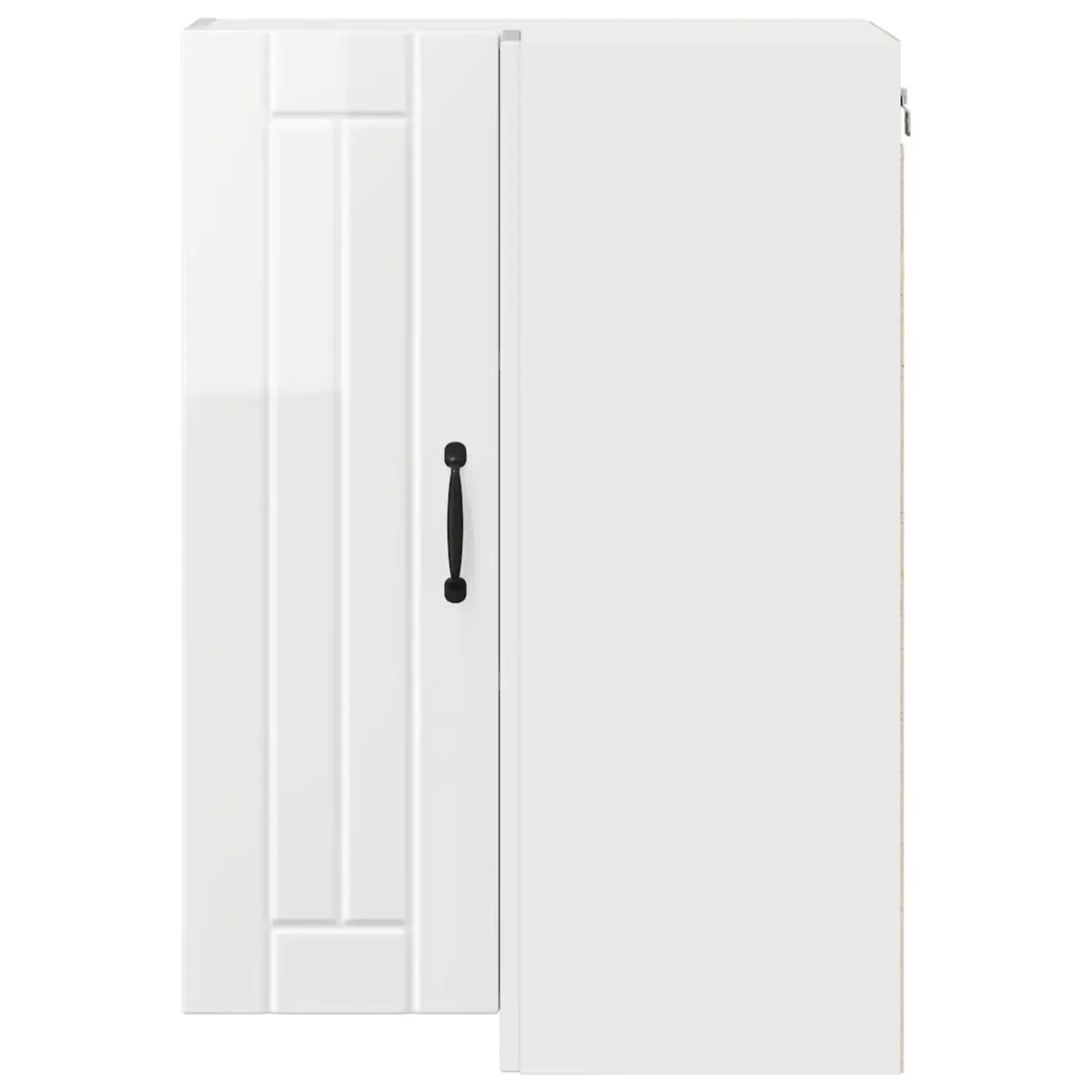 Corner Cabinet White High Gloss Engineered Wood Modern Kitchen Storage Unit
