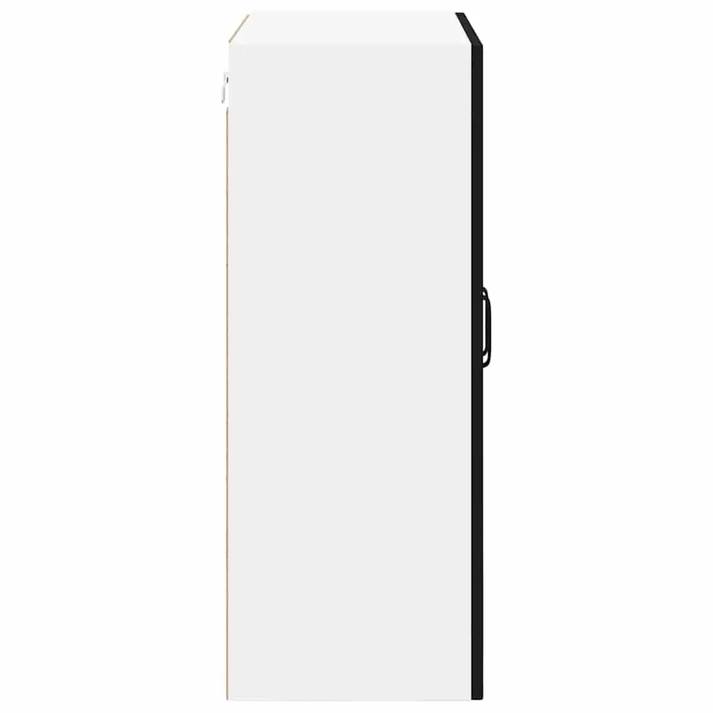 Wall Glass Cabinet Black Kitchen Storage Engineered Wood Modern Furniture