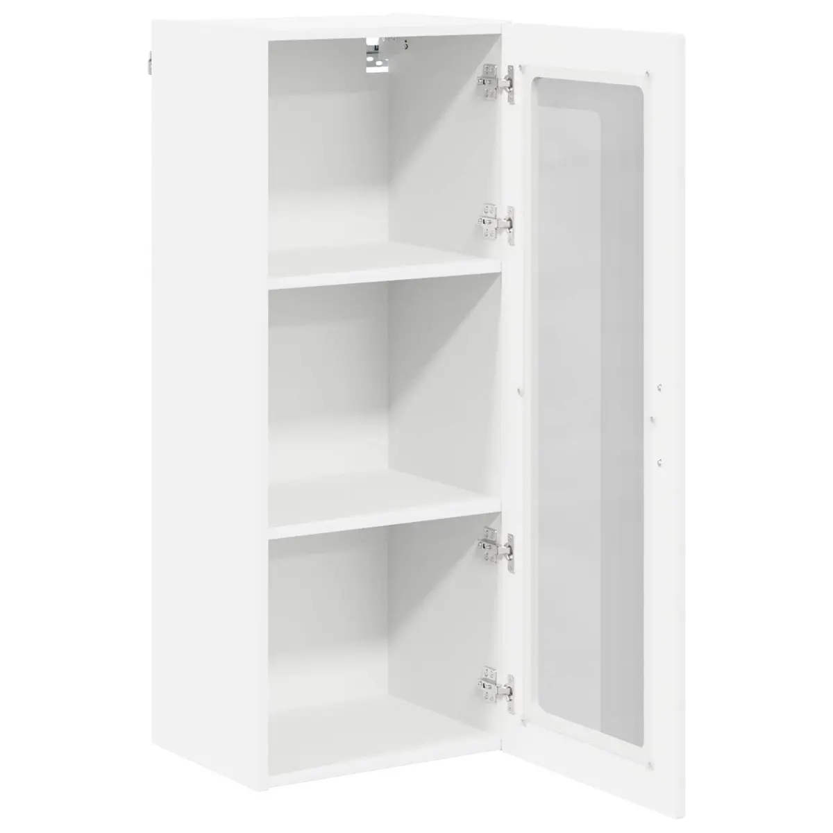 Wall Glass Cabinet White Kitchen Storage Unit Engineered Wood 40 x 31 x 100 cm
