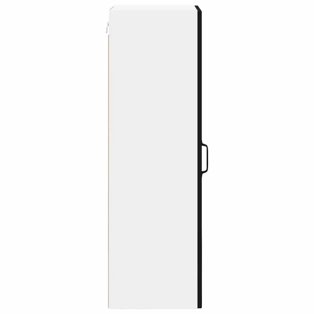 Wall Glass Cabinet Black Kitchen Storage Engineered Wood Rectangular Modern