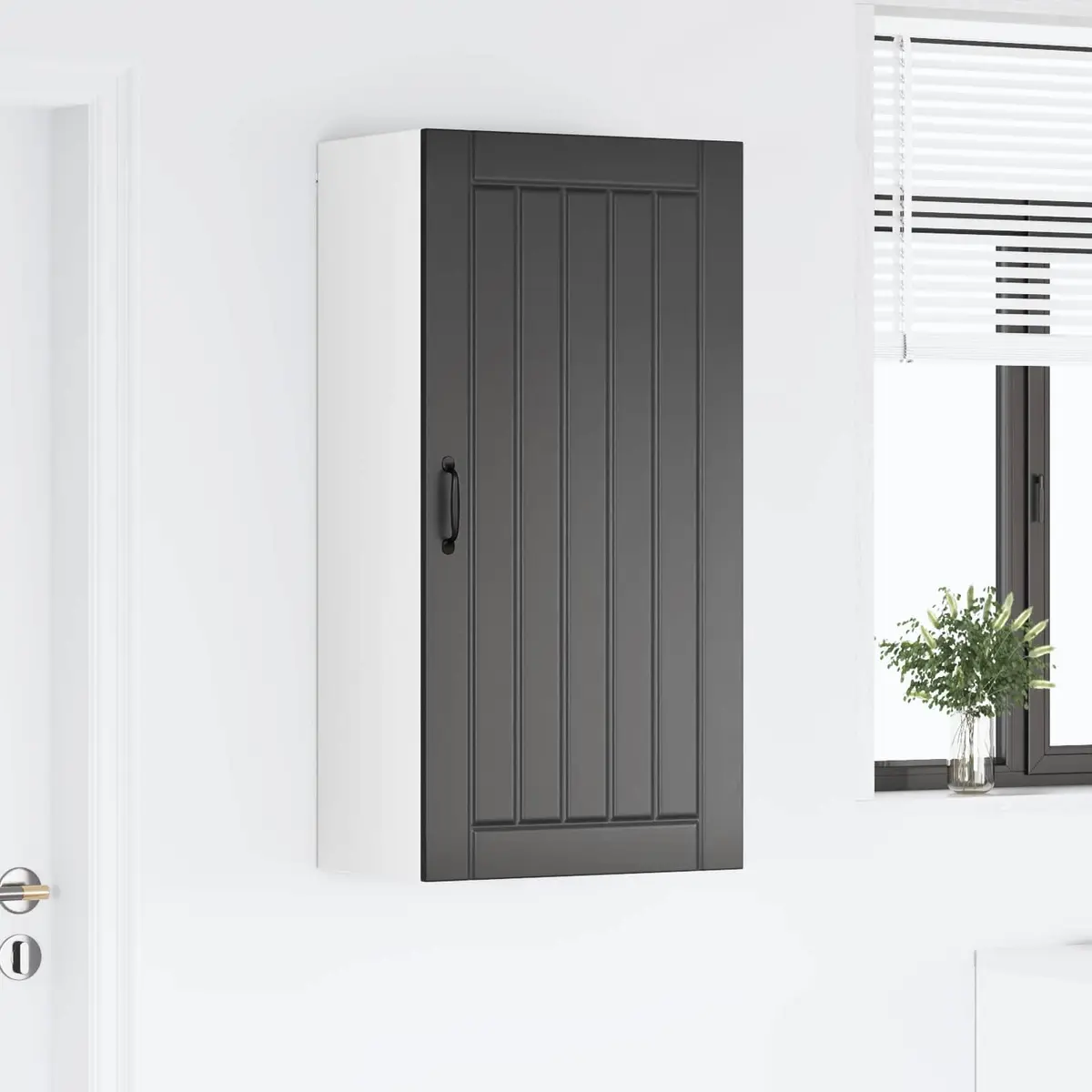 Wall Cabinet Black 50x31x100cm Engineered Wood Kitchen Storage Dishwasher Panel
