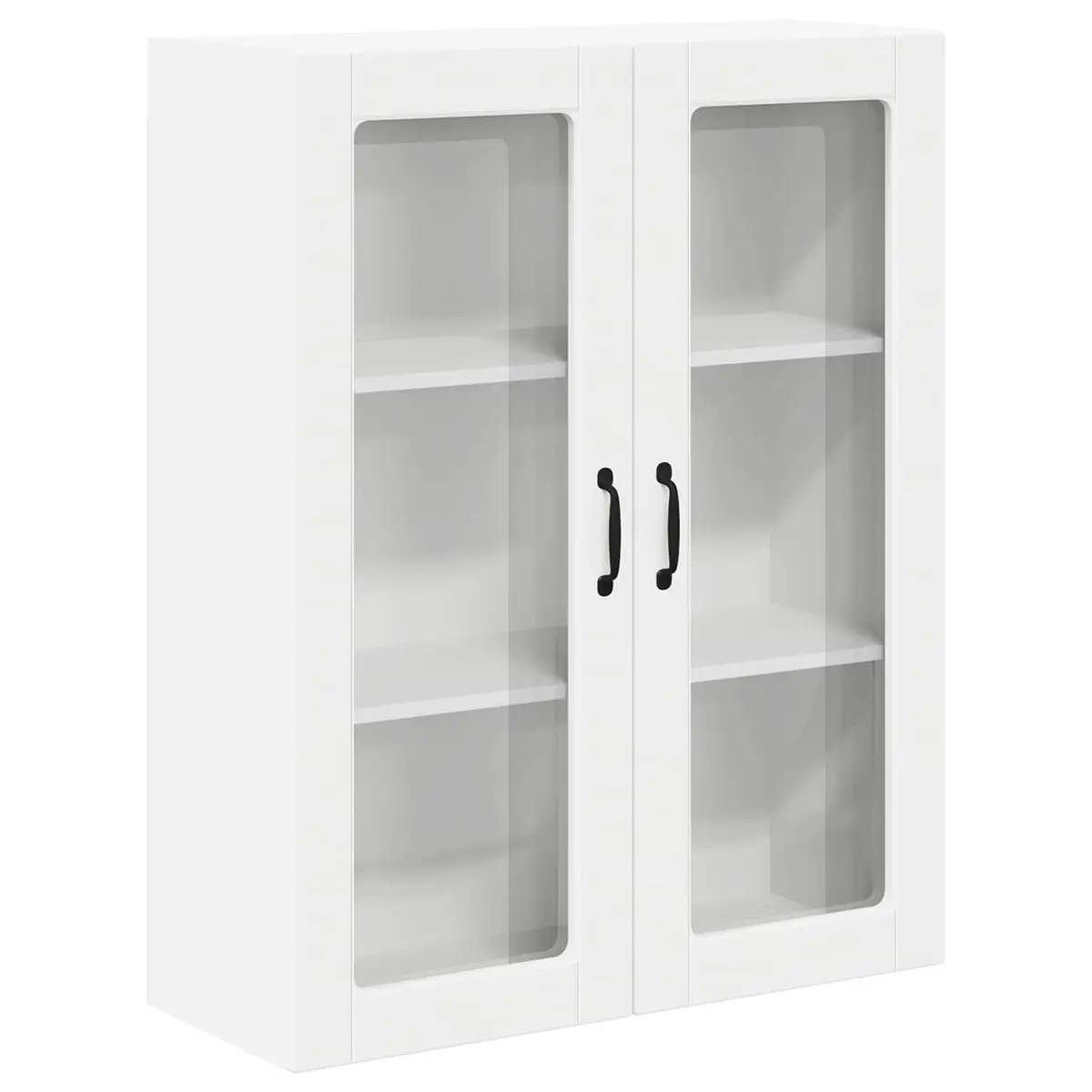 Wall Glass Cabinet White 80 x 31 x 100 cm Modern Kitchen Storage Unit