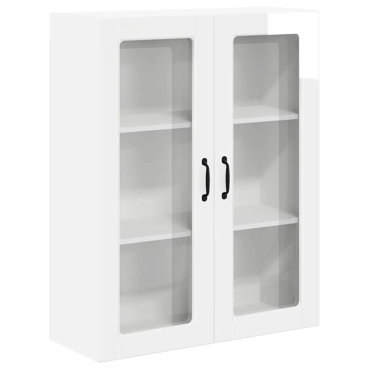 Wall Cabinet High Gloss White 80x31x100cm Engineered Wood Modern Kitchen Storage
